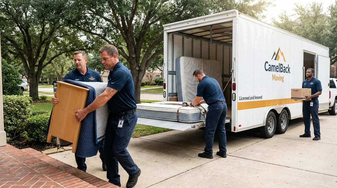 Crew loading residential truck for cross-state move from Brookhaven, PA